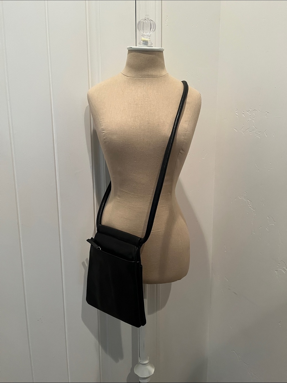 Cleo & Patek Black Leather Vachetta Crossbody Bag